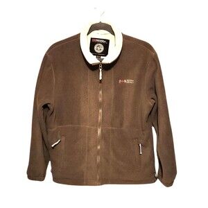 Outdoor Norway Heavy Fleece Jacket Zip Front Pockets Lt. Brown Mens Size XL